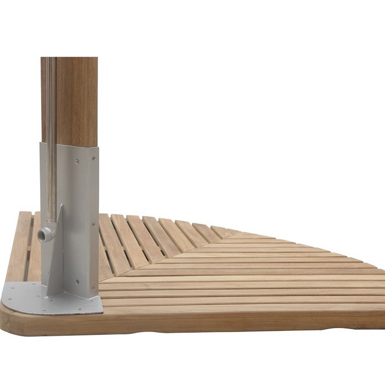 Doccia in acciaio inox e teak Air