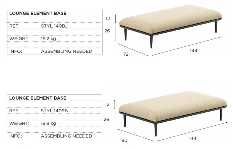 Modulo Base 72x72 Styletto Lounge Royal Botania