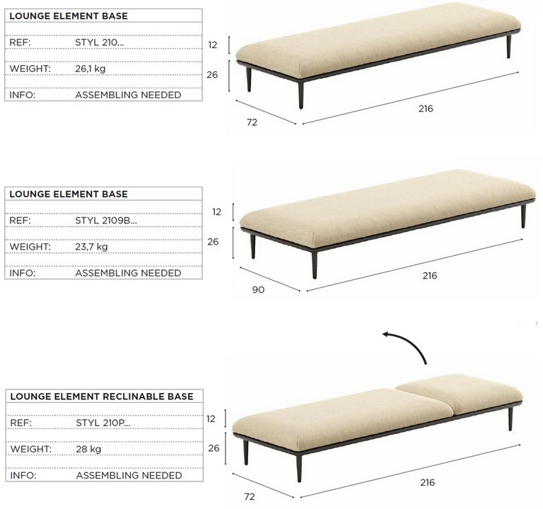 Modulo Base 72x72 Styletto Lounge Royal Botania