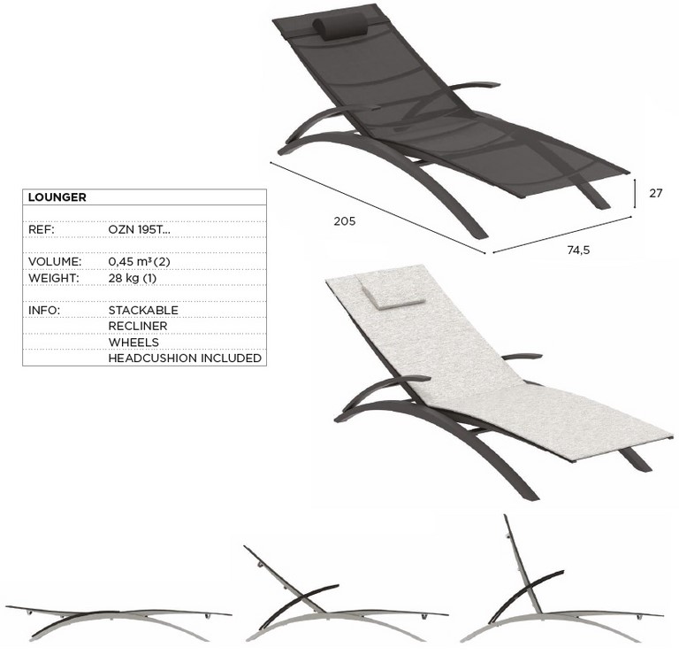 Lettino o-Zon 195T Royal Botania