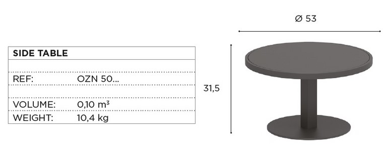 Tavolino laterale O-Zon 50 Royal Botania
